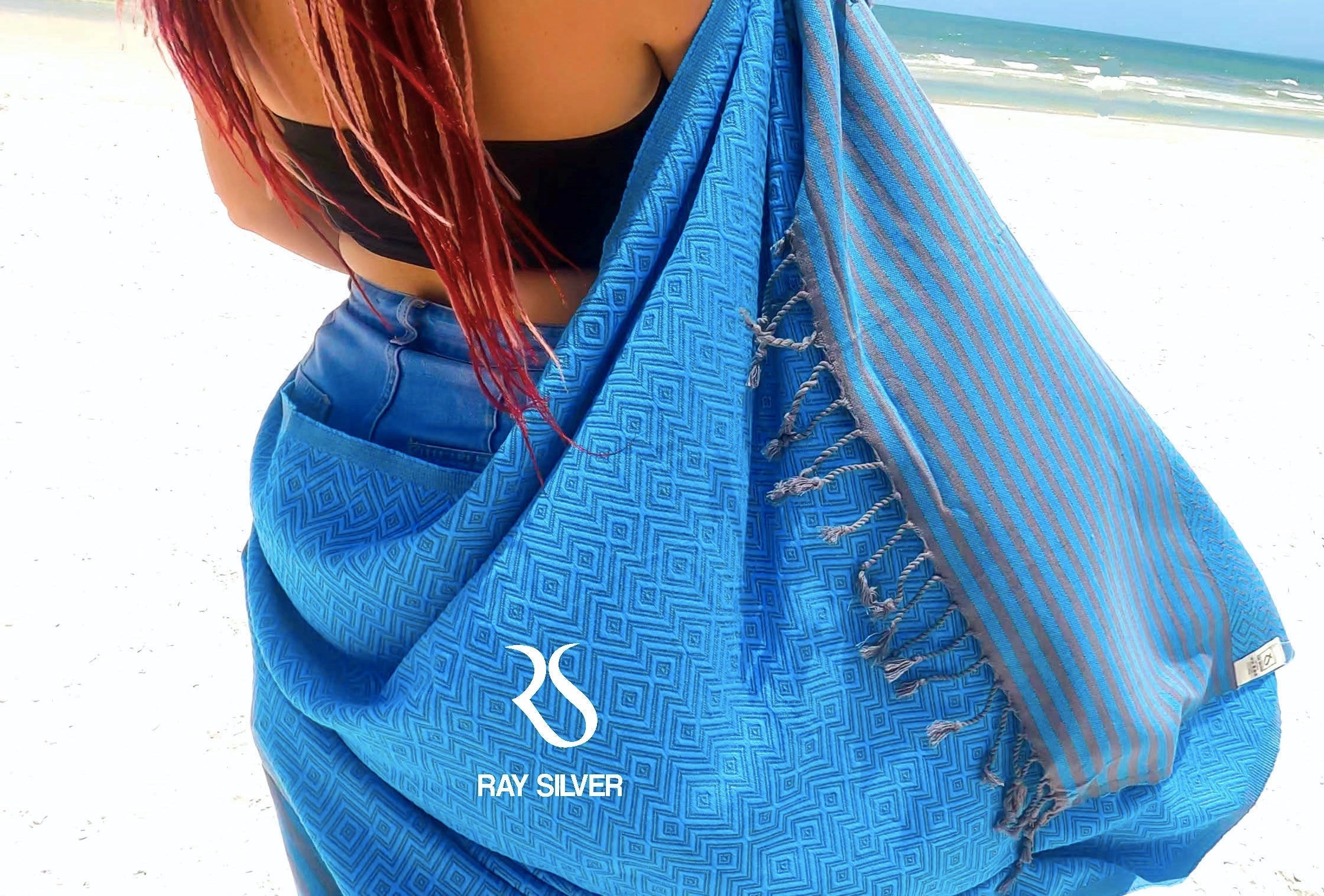 (Blue/Grey) - Beach Sand Blanket