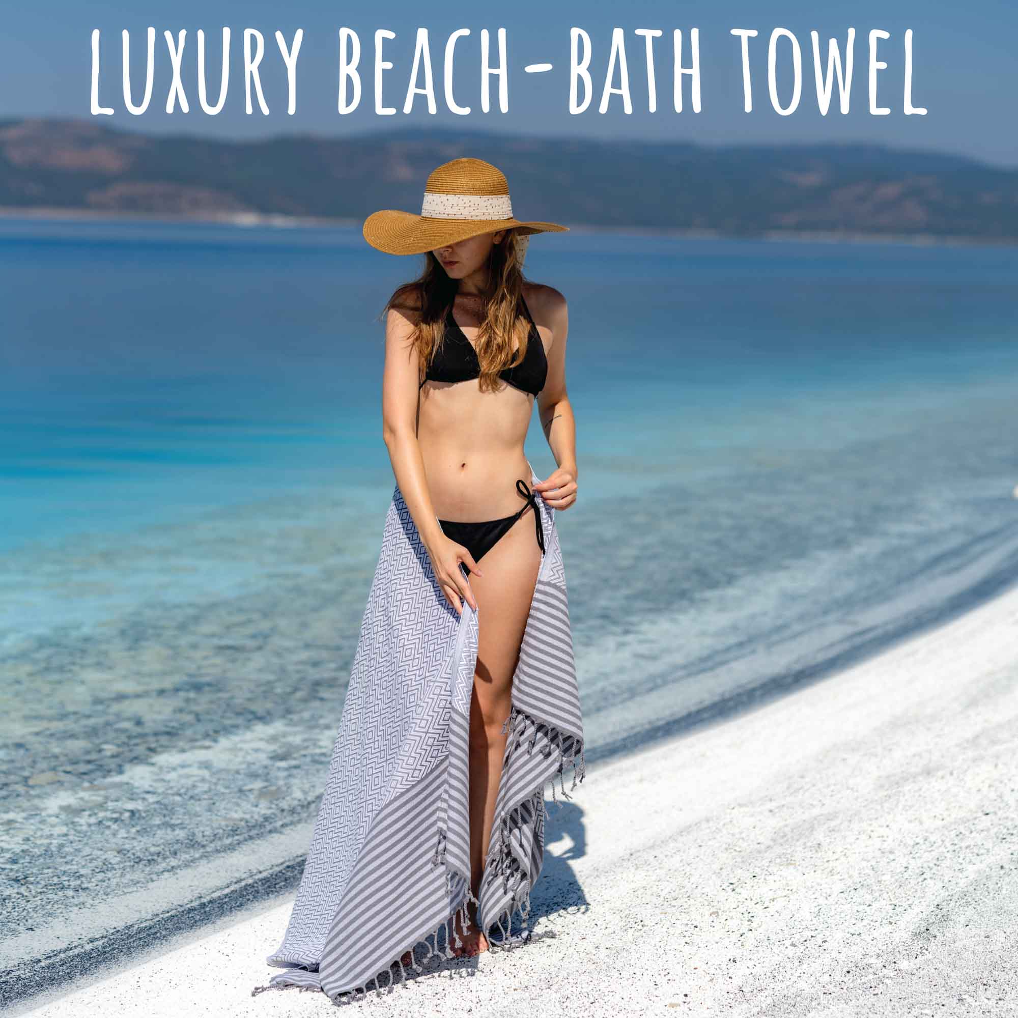 Softest Bath Towels (WHITE/GREY)