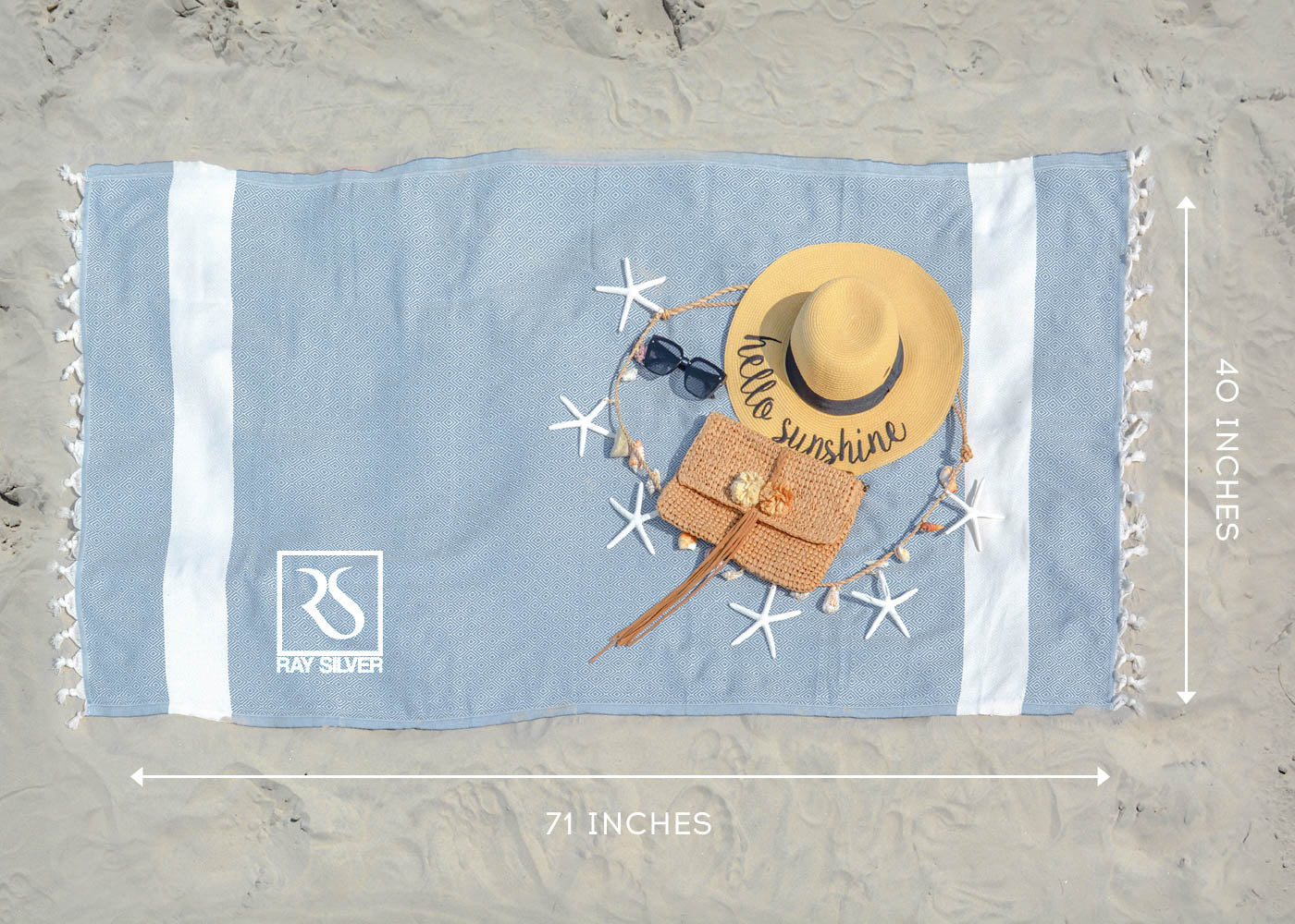 Indigo Blue Thick Beach Towel