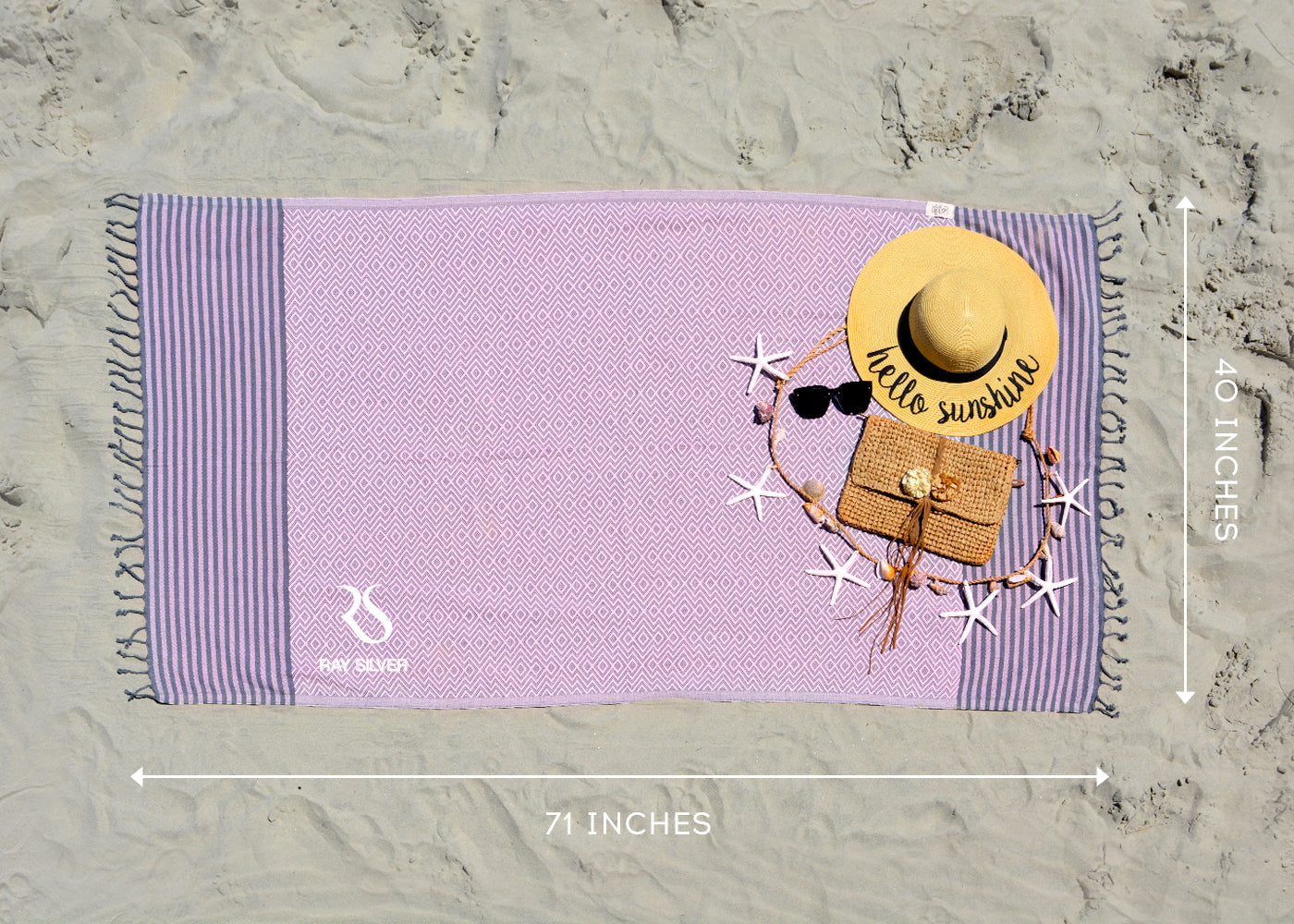 (LIGHT PINK/GREY) - Sand Blanket For Beach