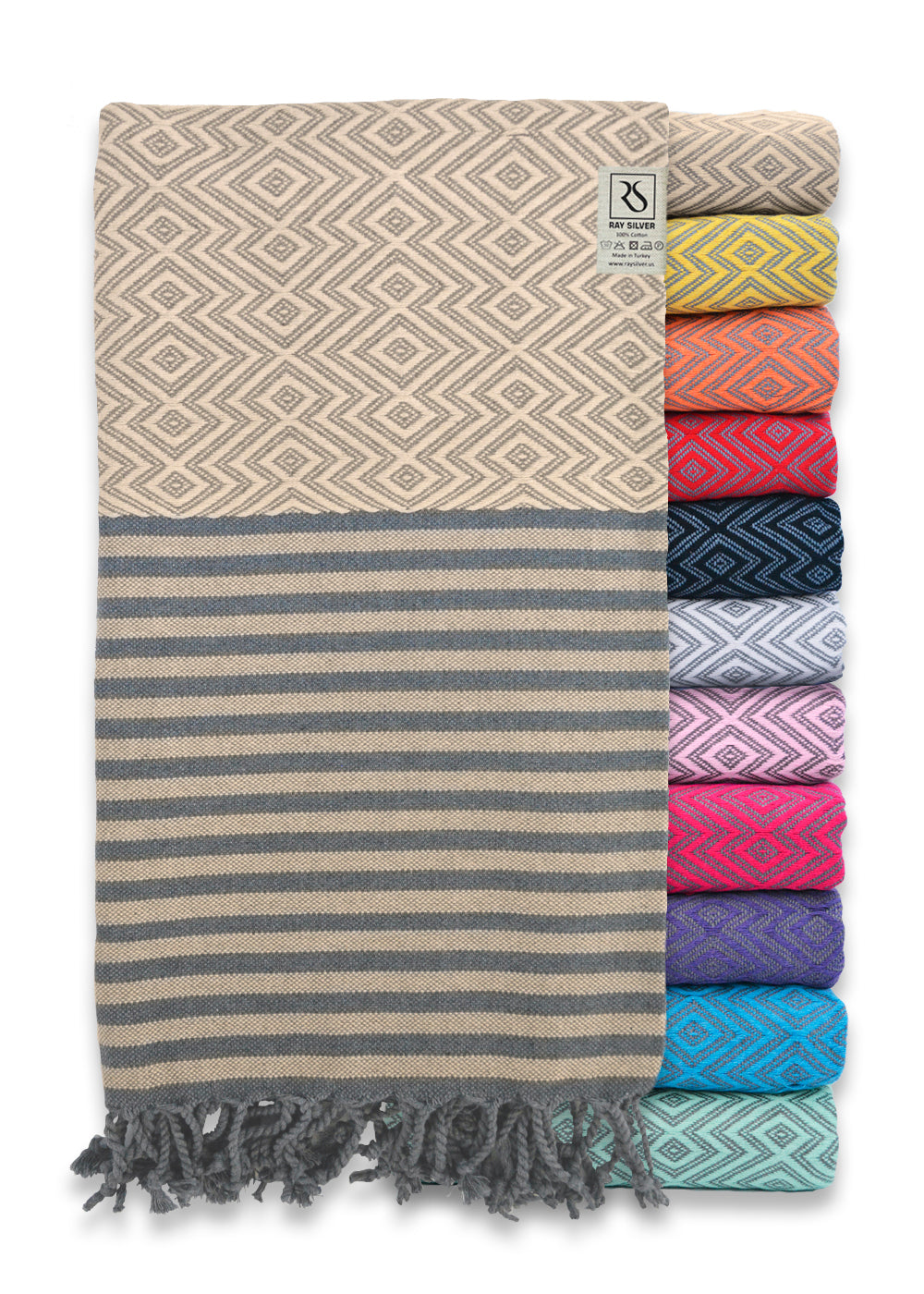 Turkish Towels & Washcloths (NUDE/GREY)