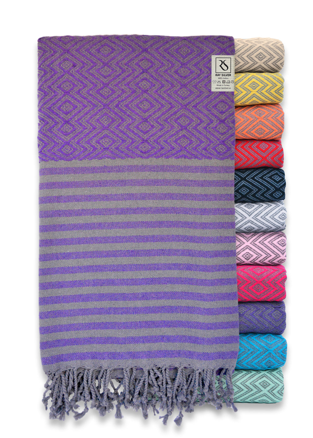 (PURPLE/GREY) - Sand Towel Blanket